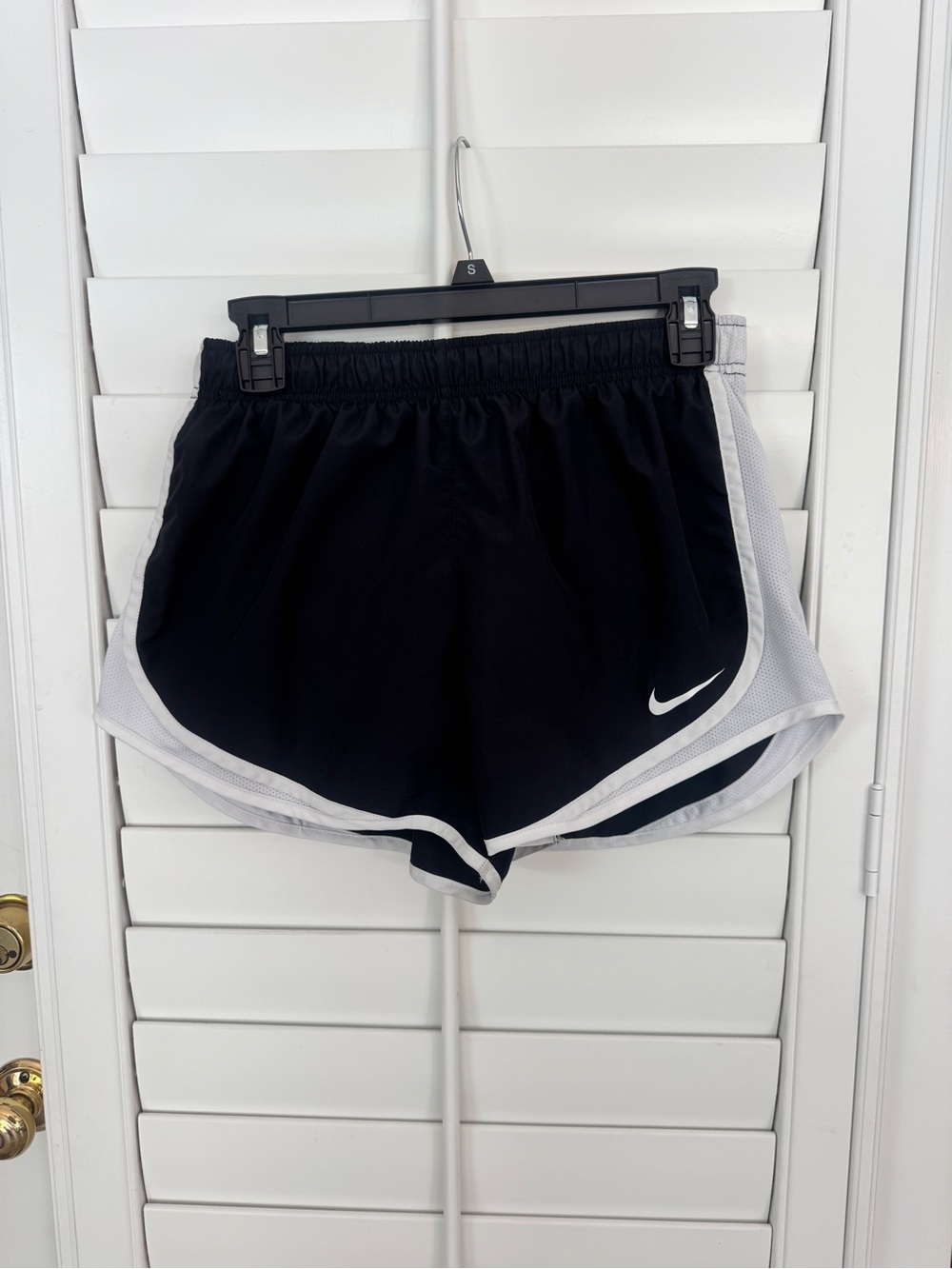 Nike Black Athletic Running Shorts with White Trim